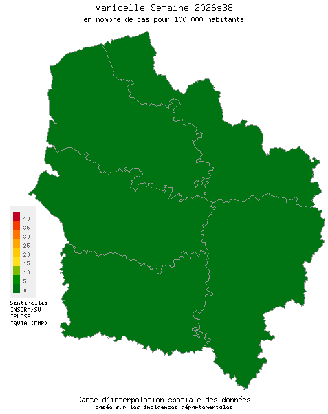 Semaine 202638 - Varicelle - Activité faible en Hauts-de-France