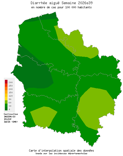 Semaine 202639 - Diarrhée aiguë - Activité faible en Hauts-de-France