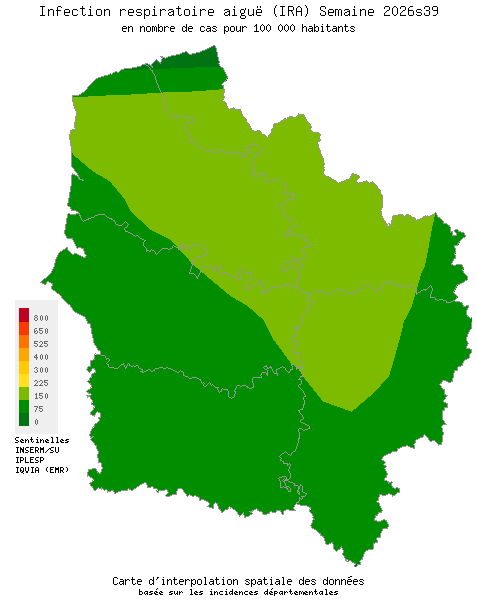 Semaine 202639 - Infection respiratoire aiguë (IRA) - Activité faible en Hauts-de-France