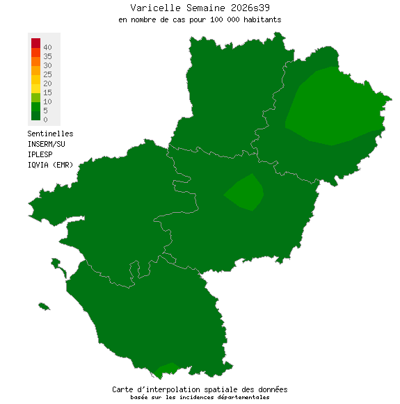 Semaine 202639 - Varicelle - Activité faible en Pays de la Loire