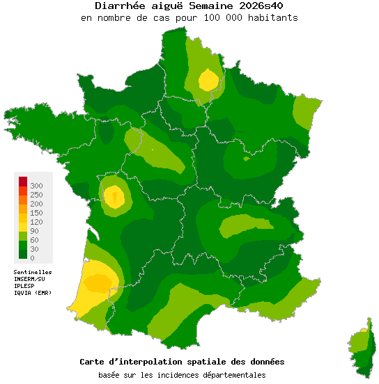 Semaine 202640 - Diarrhée aiguë - Activité faible en médecine générale