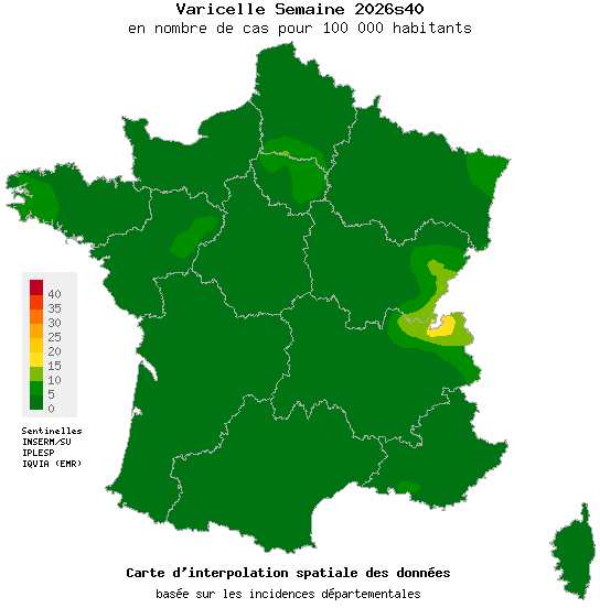 Semaine 202640 - Varicelle - Activité faible en médecine générale