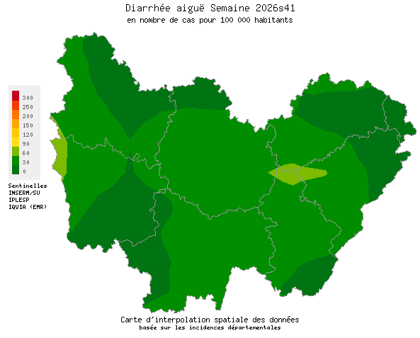 Semaine 202641 - Diarrhée aiguë - Activité faible en Bourgogne-Franche-Comté