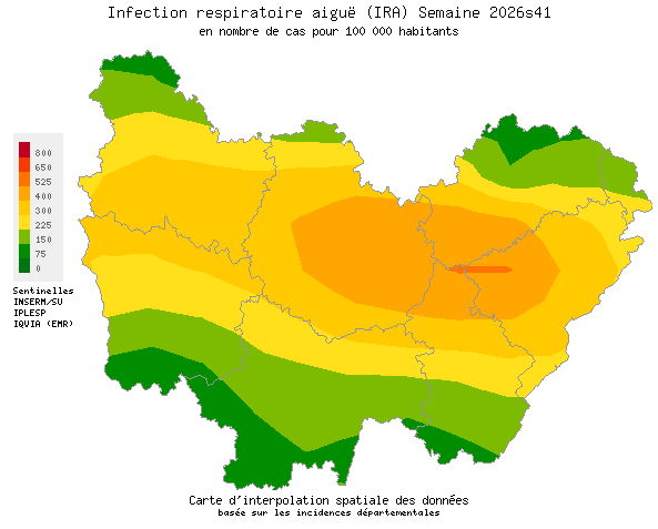 Semaine 202641 - Infection respiratoire aiguë (IRA) - Activité modérée en Bourgogne-Franche-Comté