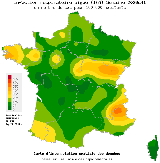 Semaine 202641 - Infection respiratoire aiguë (IRA) - Activité faible en médecine générale
