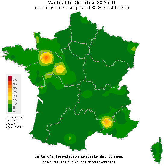 Semaine 202641 - Varicelle - Activité faible en médecine générale