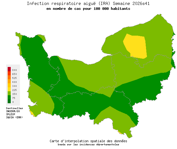 Semaine 202641 - Infection respiratoire aiguë (IRA) - Activité faible en Normandie