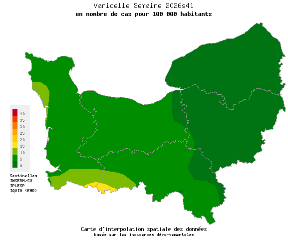 Semaine 202641 - Varicelle - Activité faible en Normandie