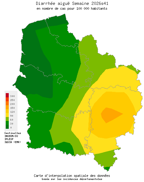 Semaine 202641 - Diarrhée aiguë - Activité faible en Hauts-de-France