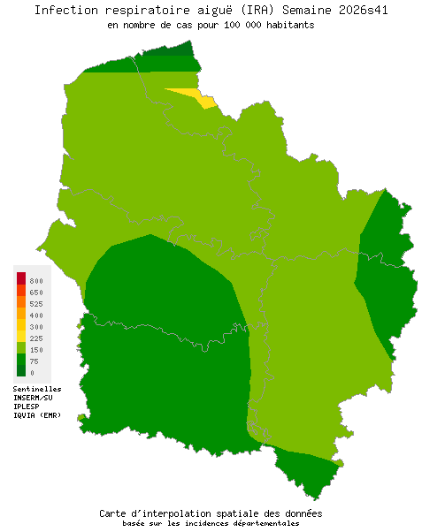 Semaine 202641 - Infection respiratoire aiguë (IRA) - Activité faible en Hauts-de-France